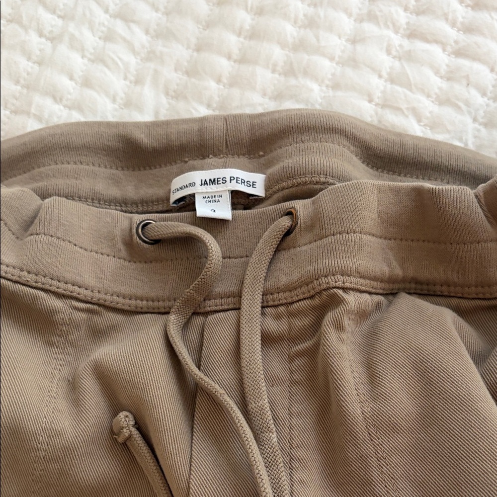 James Perse Dark Tan Drawstring Jogger Pants - Picture 2 of 3
